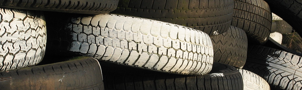 Tire barrier at East Fortune motorcycle race track (Melville Motorcycle Club)